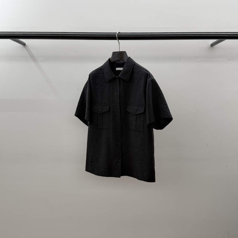 ID東大門實拍韓國女士新品推薦26春夏襯衫蕾絲衫口袋絲綢ID襯衫/蕾絲衫圖色2