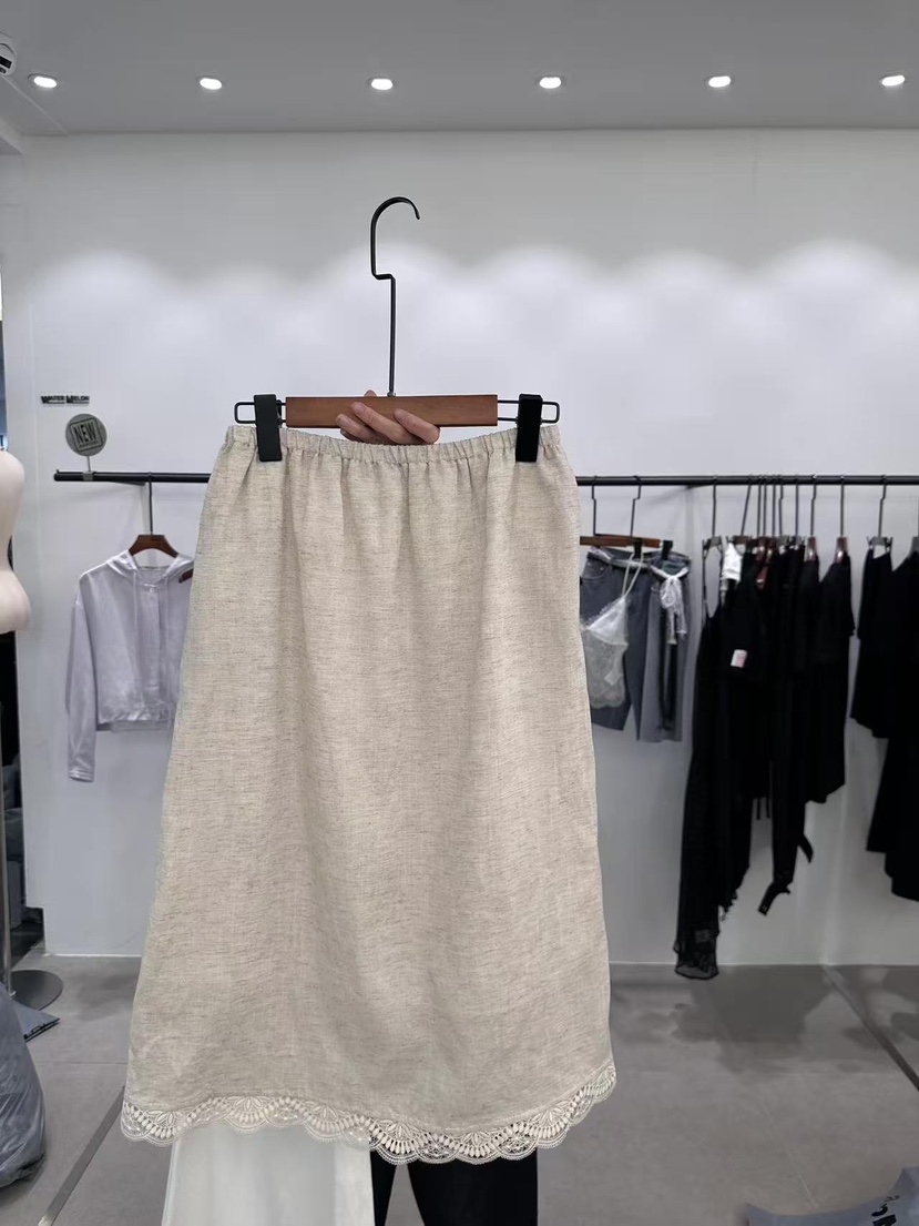 WATERMELON韓國代購女士新品人氣26春夏時尚休閑長裙亞麻WATER MELON長裙圖色2