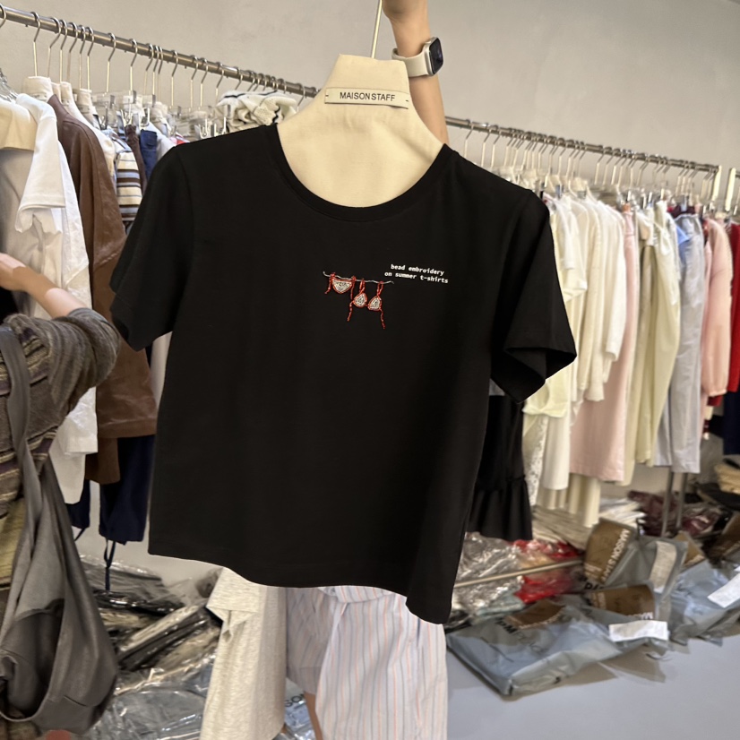 DOUBLE STANDARD/LE SMOKING/MAISONSTAFF韓國東大門直郵女裝新品時尚T恤MAISONSTAFFT恤圖色2