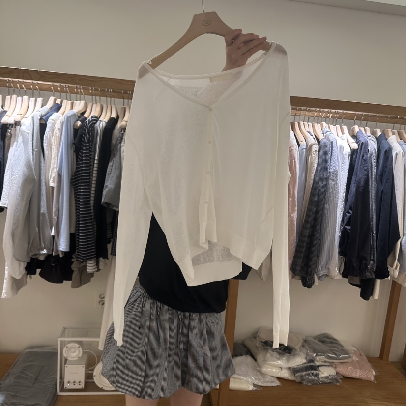 TIZZI韓國直郵女士新款休閑職業推薦時尚人氣針織衫亞麻布TIZZI針織衫圖色3白色