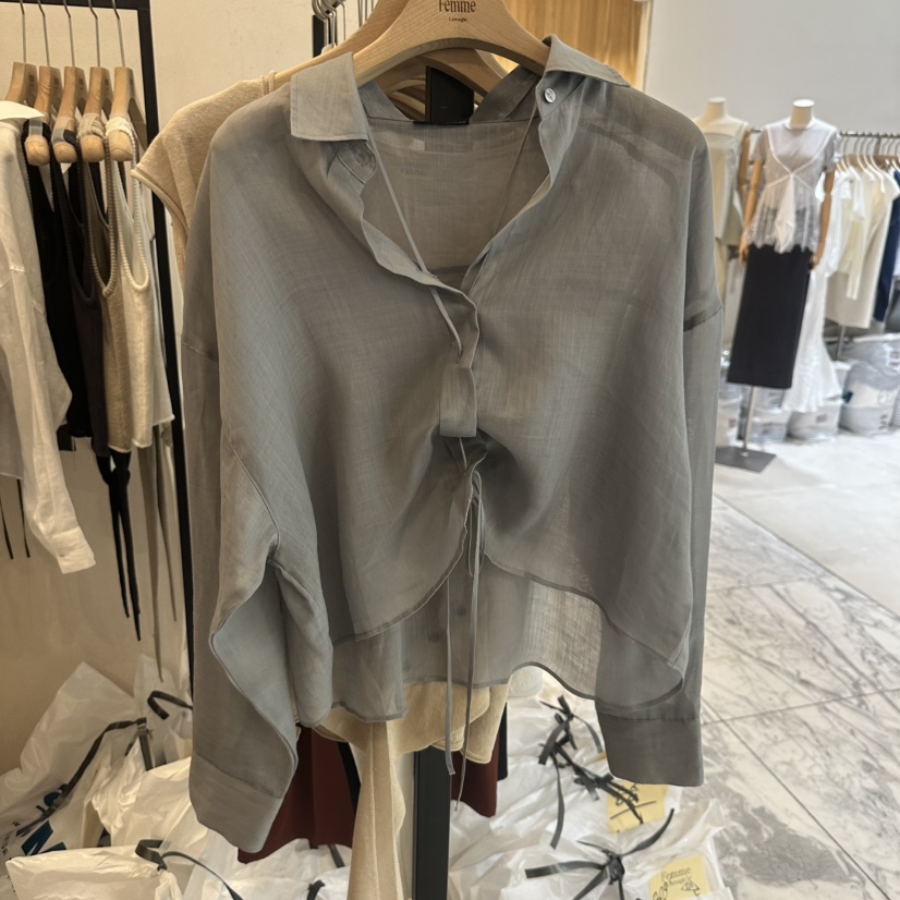 LA MAGIE FEMME韓國直郵女士新品職業時尚熱賣襯衫蕾絲衫Lamagie Femme襯衫/蕾絲衫圖色2灰色