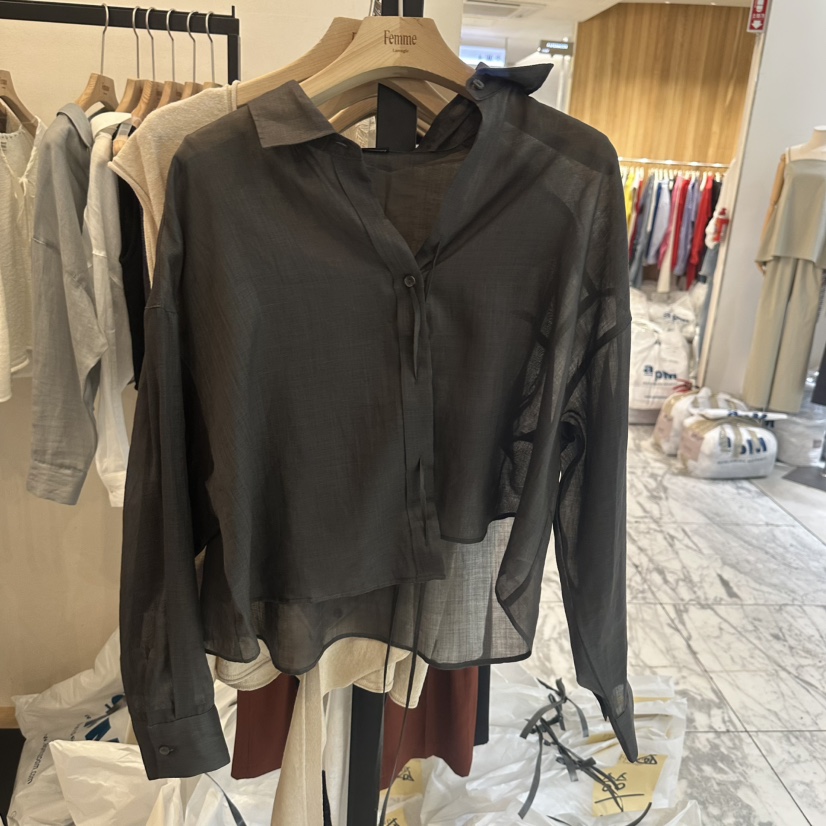 LA MAGIE FEMME韓國直郵女士新品職業時尚熱賣襯衫蕾絲衫Lamagie Femme襯衫/蕾絲衫圖色3墨色