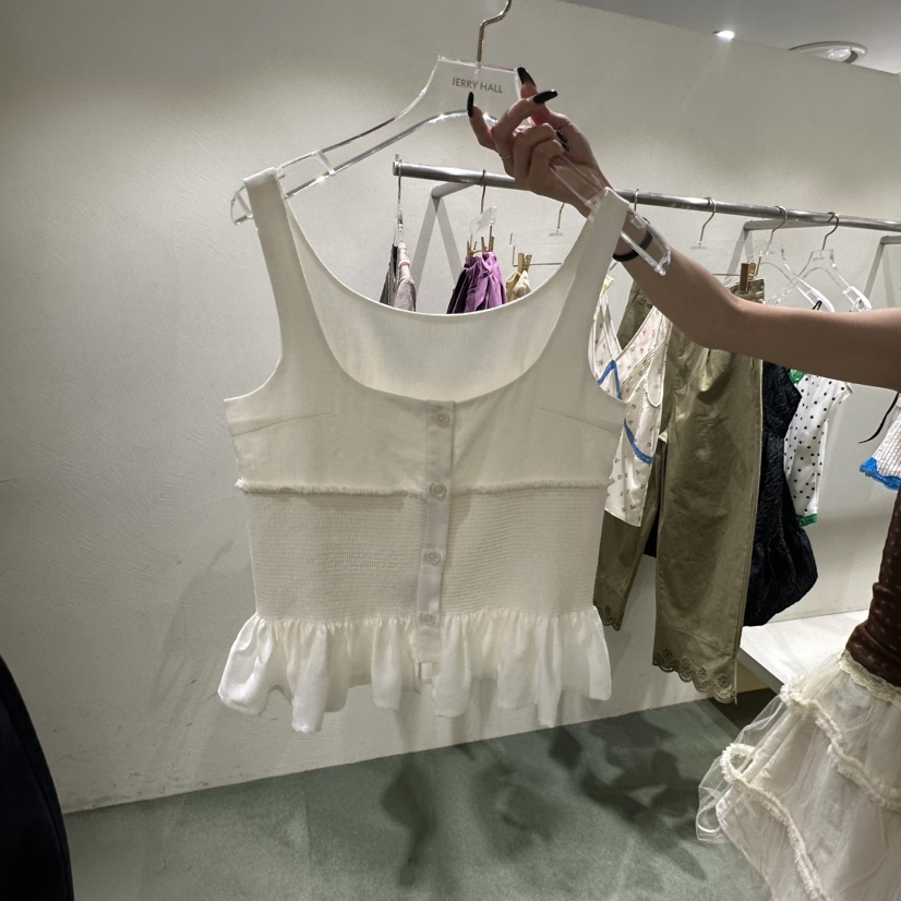 JERRY HALL-P東大門實拍韓國女士新品26夏季休閑吊帶背心JERRY HALL吊帶/背心圖色2白色