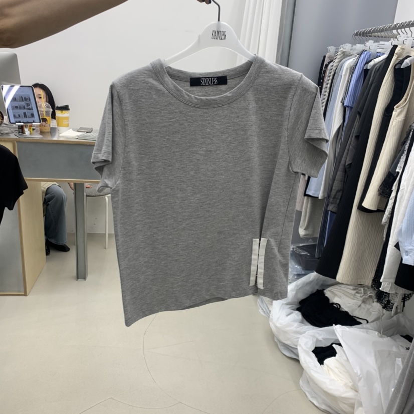 STAINLESS東大門實拍韓國女裝新款人氣26夏季熱賣休閑T恤STAINLESST恤圖色2