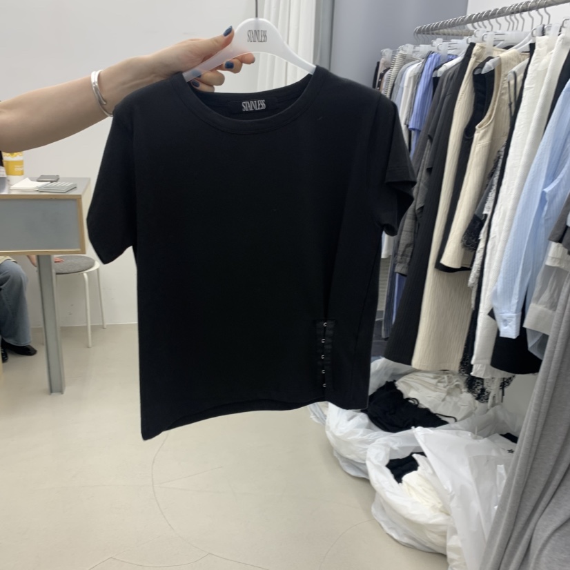 STAINLESS東大門實拍韓國女裝新款人氣26夏季熱賣休閑T恤STAINLESST恤圖色3