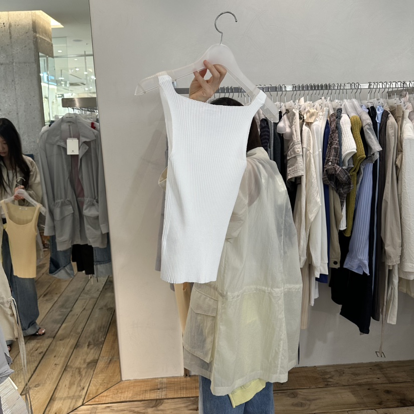 CREAM VILLA韓國直郵實拍女士新品熱賣吊帶背心羅紋CREAMVILLA吊帶/背心