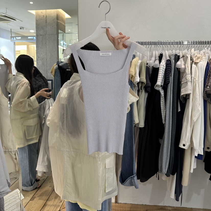 CREAM VILLA韓國直郵實拍女士新品熱賣吊帶背心羅紋CREAMVILLA吊帶/背心圖色4