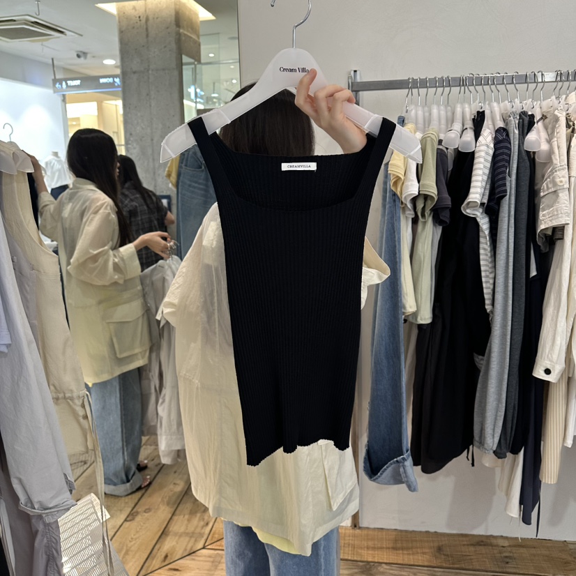 CREAM VILLA韓國直郵實拍女士新品熱賣吊帶背心羅紋CREAMVILLA吊帶/背心圖色5