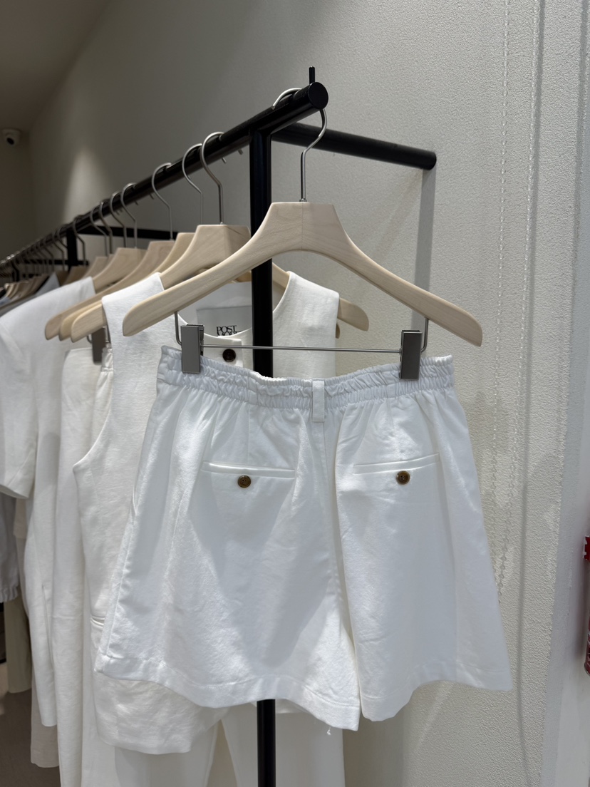 POSTMODERN韓國直郵女士新款26春夏26夏季推薦職業短褲亞麻POSTMODERN短褲