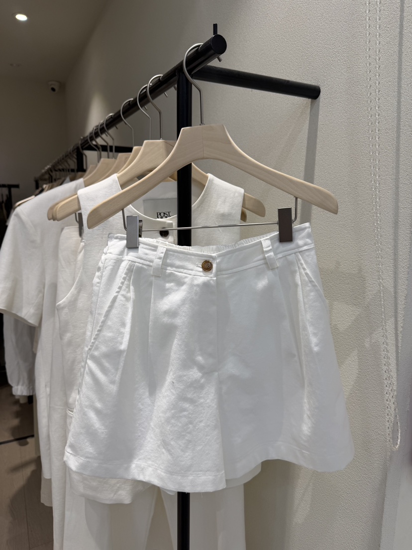 POSTMODERN韓國直郵女士新款26春夏26夏季推薦職業短褲亞麻POSTMODERN短褲圖色1