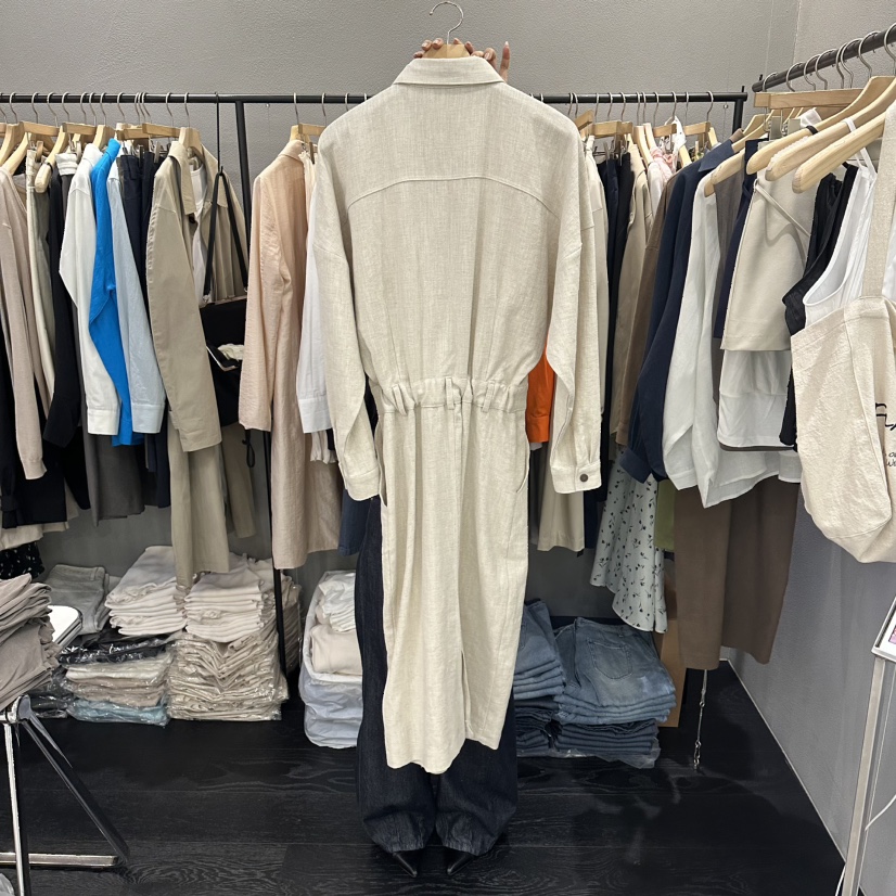 FLAMME TOIT/LUNAMDE韓國直郵女裝新品職業時尚連衣裙亞麻FLAMME TOIT/LUNAMDE連衣裙