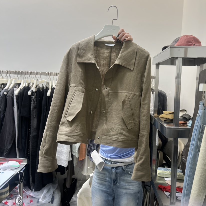 BETTER韓國直郵女裝新款26春夏推薦人氣時尚熱賣夾克亞麻BETTER夾克圖色1