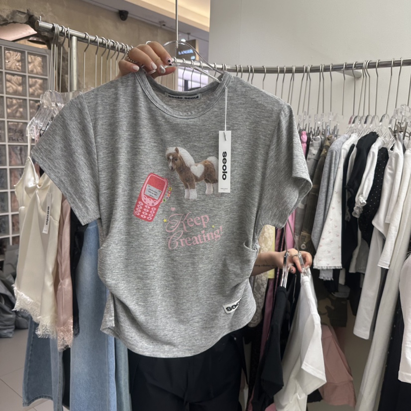 SEOLO韓國直郵女士新品時尚推薦26春夏熱賣26夏季職業T恤Seolo seoulT恤圖色2