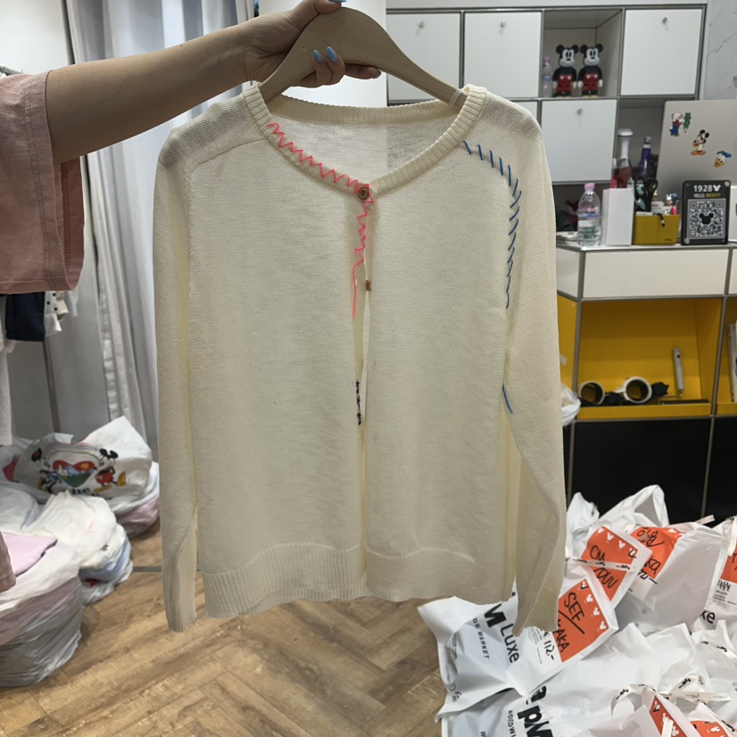 DE LINE韓國東大門直郵女士新款職業休閑26春夏針織衫開衫DE LINE針織衫圖色1