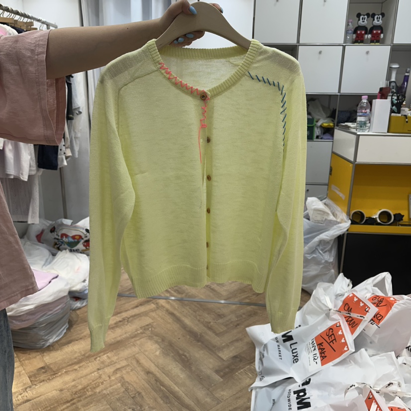 DE LINE韓國東大門直郵女士新款職業休閑26春夏針織衫開衫DE LINE針織衫圖色2