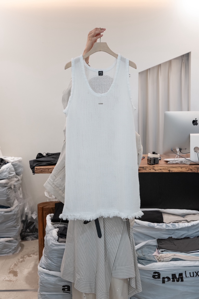 FRIC韓國東大門直郵女裝新款人氣26春夏熱賣休閑連衣裙網眼FRIC連衣裙圖色1