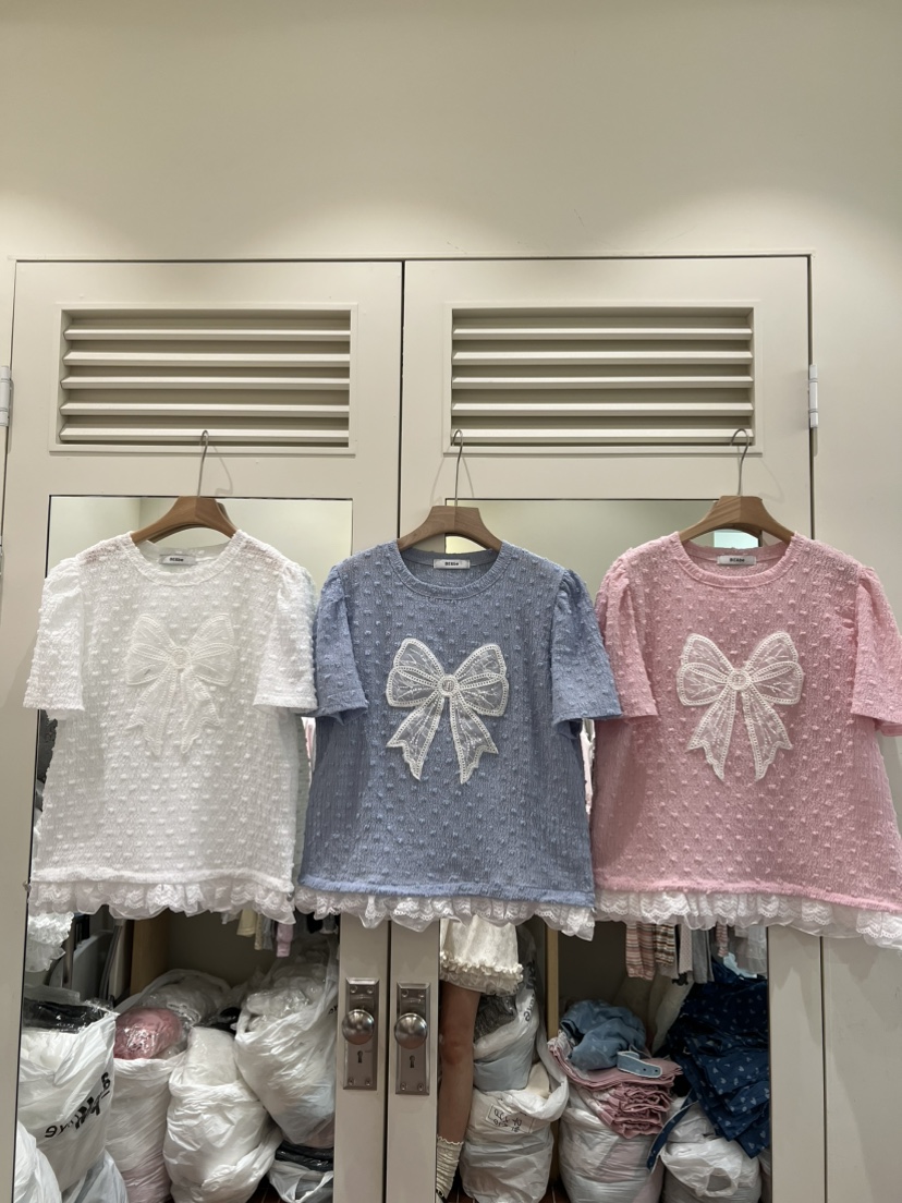 BE&amp;BE韓國直郵女裝新款26春夏職業熱賣人氣休閑T恤絲帶BE&beT恤
