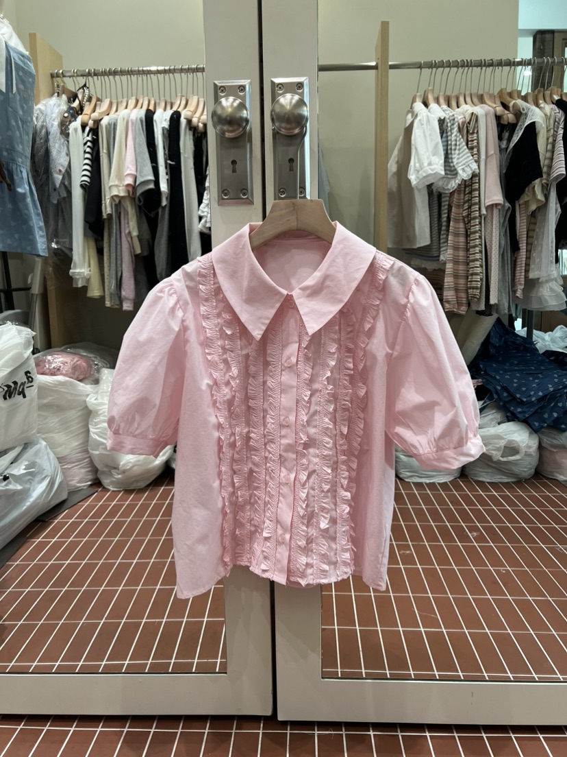 BE&amp;BE韓國東大門代購女裝新品時尚襯衫蕾絲衫荷葉邊BE&be襯衫/蕾絲衫圖色2