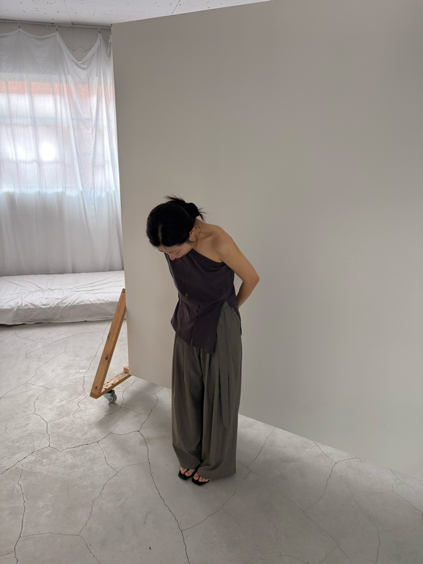 OVER NEAR韓國代購女士新品26春夏推薦26夏季休閑褲含腰帶OVER NEAR休閑褲