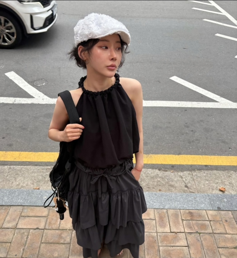 BLACK RIBBON-A韓國東大門直郵女士新款推薦26夏季吊帶背心BLACK RIBBON-A吊帶/背心