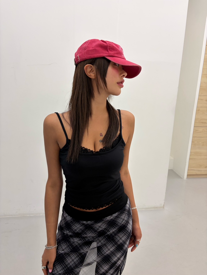 CUCUMBER韓國代購女裝新款時尚推薦休閑職業吊帶背心蕾絲CUCUMBER吊帶/背心