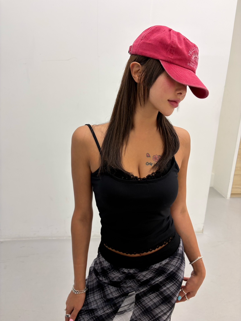 CUCUMBER韓國代購女裝新款時尚推薦休閑職業吊帶背心蕾絲CUCUMBER吊帶/背心圖色2