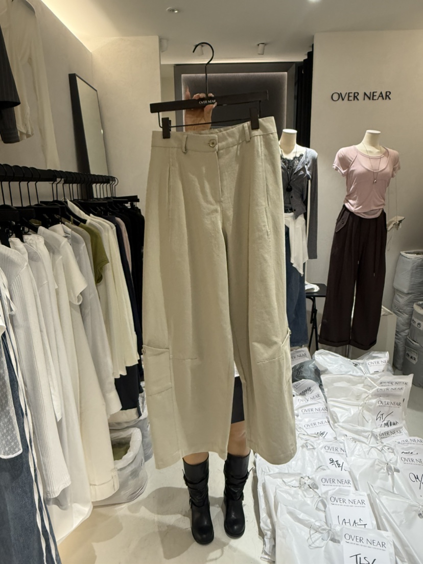 OVER NEAR韓國東大門代購女士新款時尚休閑褲不含腰帶口袋OVER NEAR休閑褲圖色2
