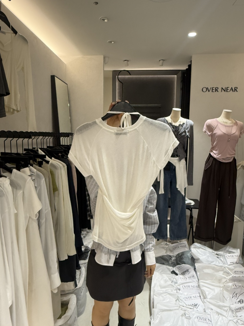 OVER NEAR韓國東大門代購女士新品熱賣26夏季休閑長袖T恤OVER NEAR長袖T恤