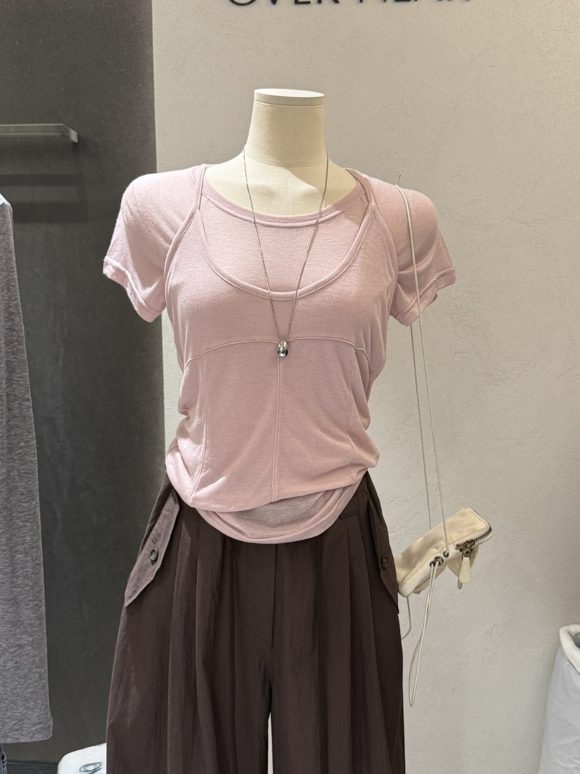 OVER NEAR韓國東大門代購女士新品熱賣26夏季休閑長袖T恤OVER NEAR長袖T恤圖色2