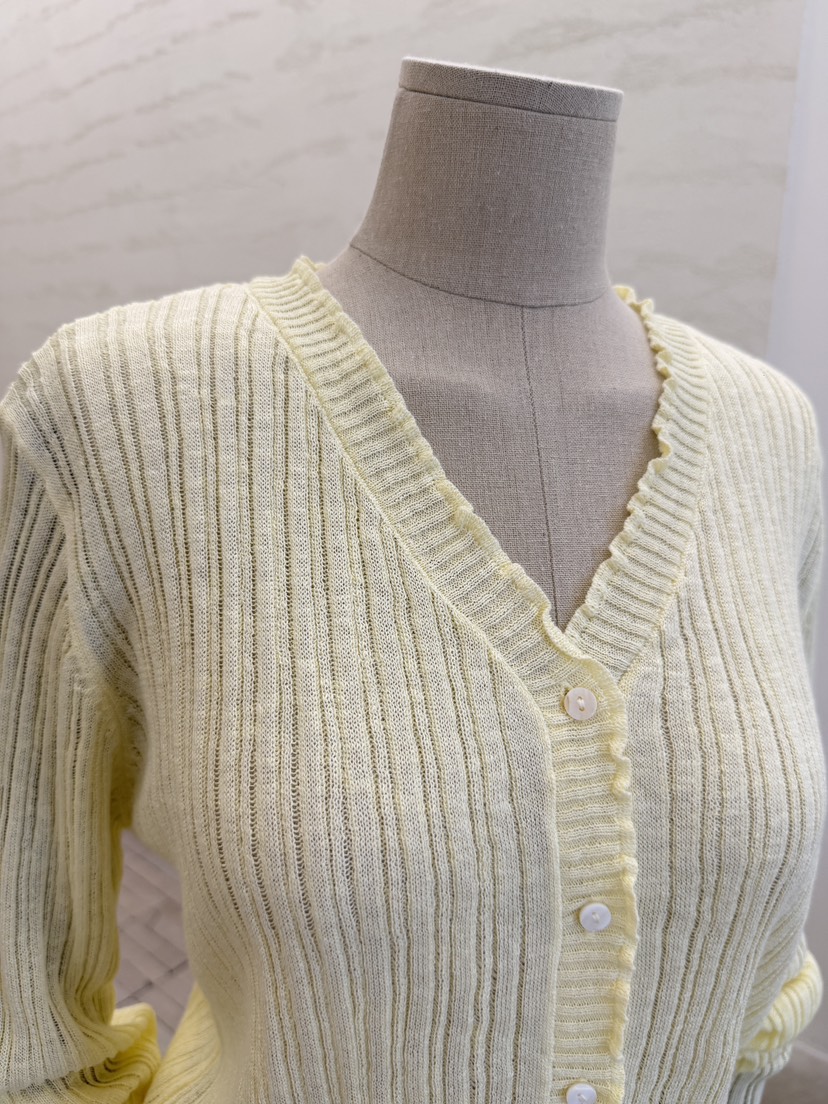 LAUNDRY韓國東大門代購女士新品休閑針織衫荷葉邊開衫羅紋LAUNDRY針織衫