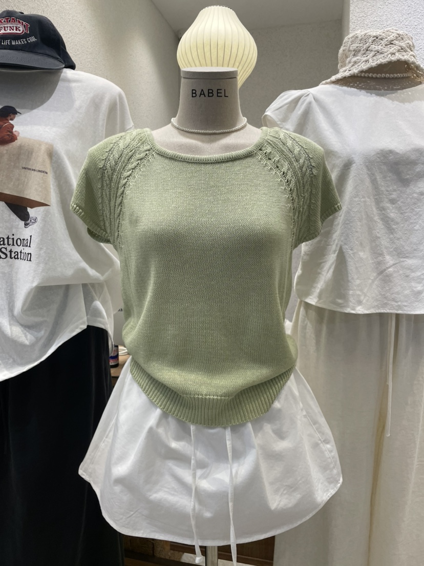 BABEL韓國東大門代購女士新品人氣職業時尚針織衫短袖針織衫BABEL針織衫圖色1