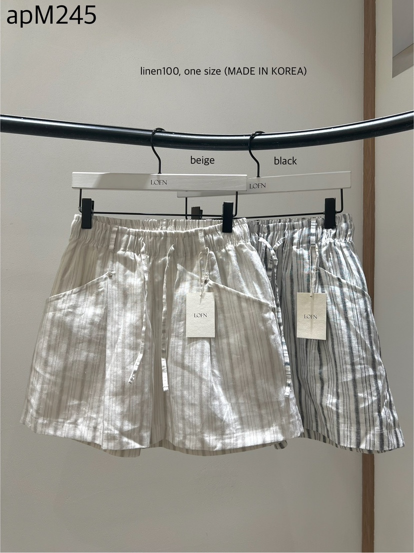 LOFN韓國代購女士新款休閑推薦26春夏時尚26夏季短褲亞麻LOFN短褲