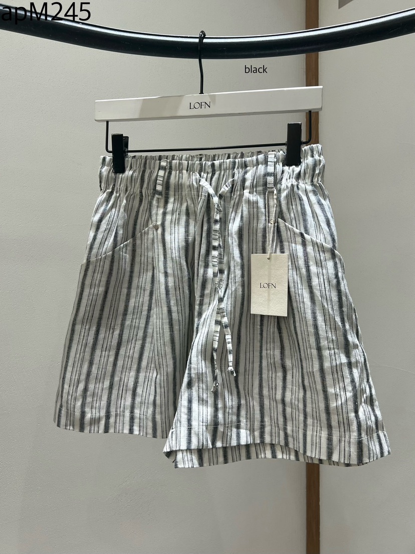 LOFN韓國代購女士新款休閑推薦26春夏時尚26夏季短褲亞麻LOFN短褲圖色1