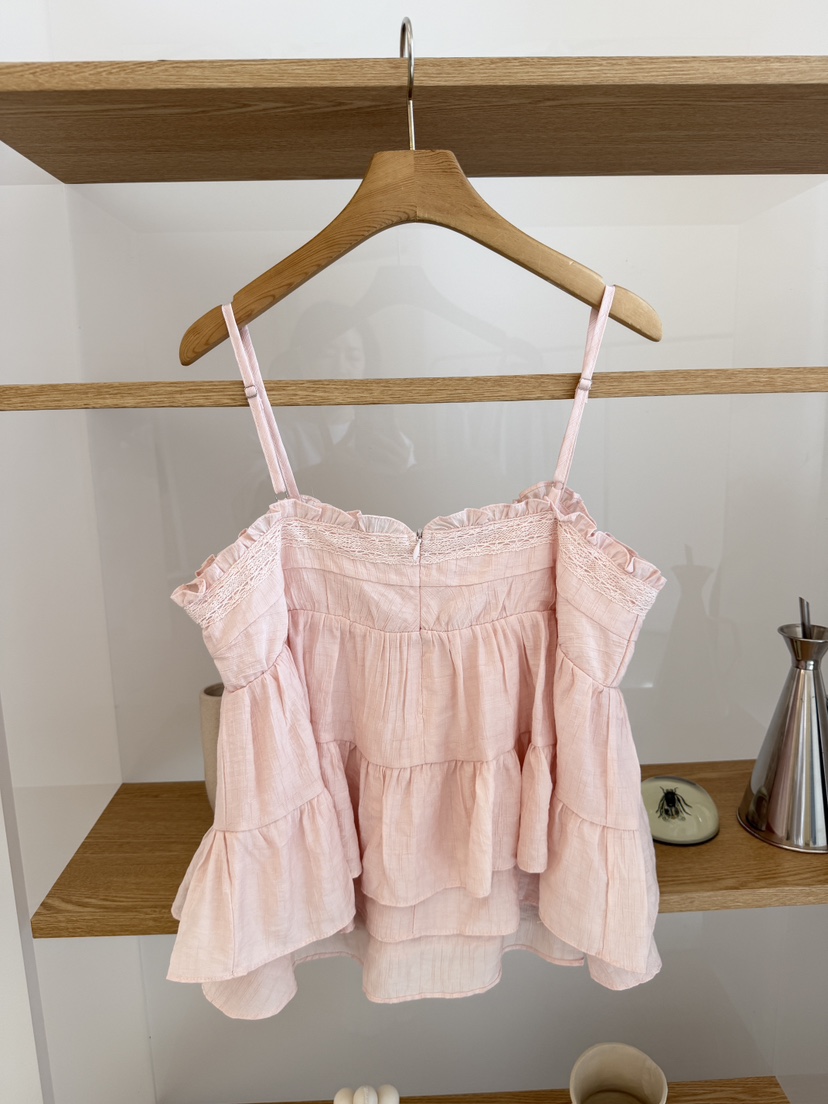 LAUNDRY韓國東大門代購女裝新品26夏季熱賣人氣吊帶背心褶裥LAUNDRY吊帶/背心