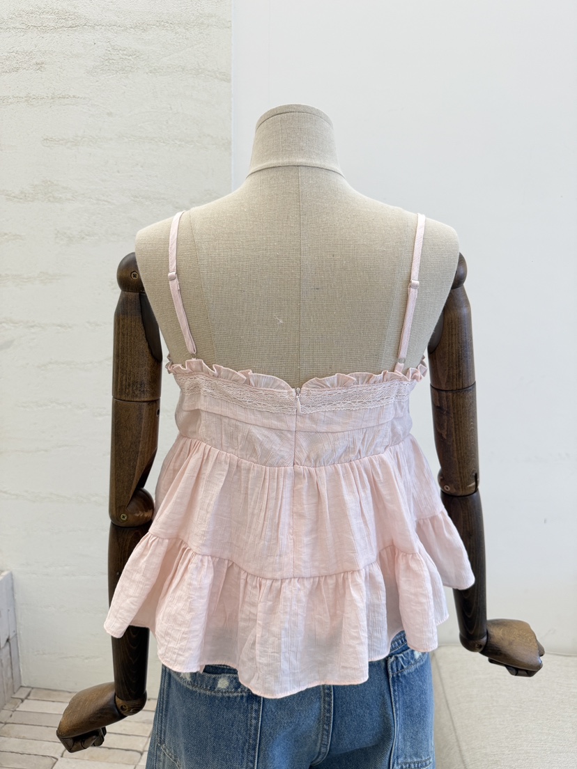 LAUNDRY韓國東大門代購女裝新品26夏季熱賣人氣吊帶背心褶裥LAUNDRY吊帶/背心