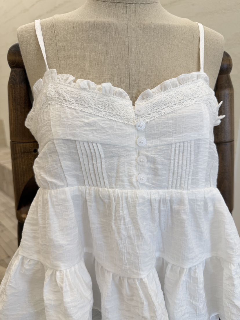 LAUNDRY韓國東大門代購女裝新品26夏季熱賣人氣吊帶背心褶裥LAUNDRY吊帶/背心