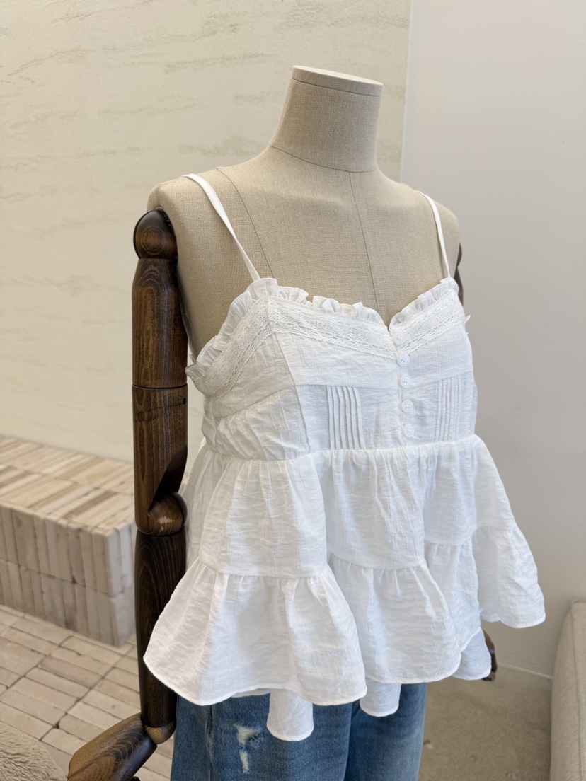 LAUNDRY韓國東大門代購女裝新品26夏季熱賣人氣吊帶背心褶裥LAUNDRY吊帶/背心