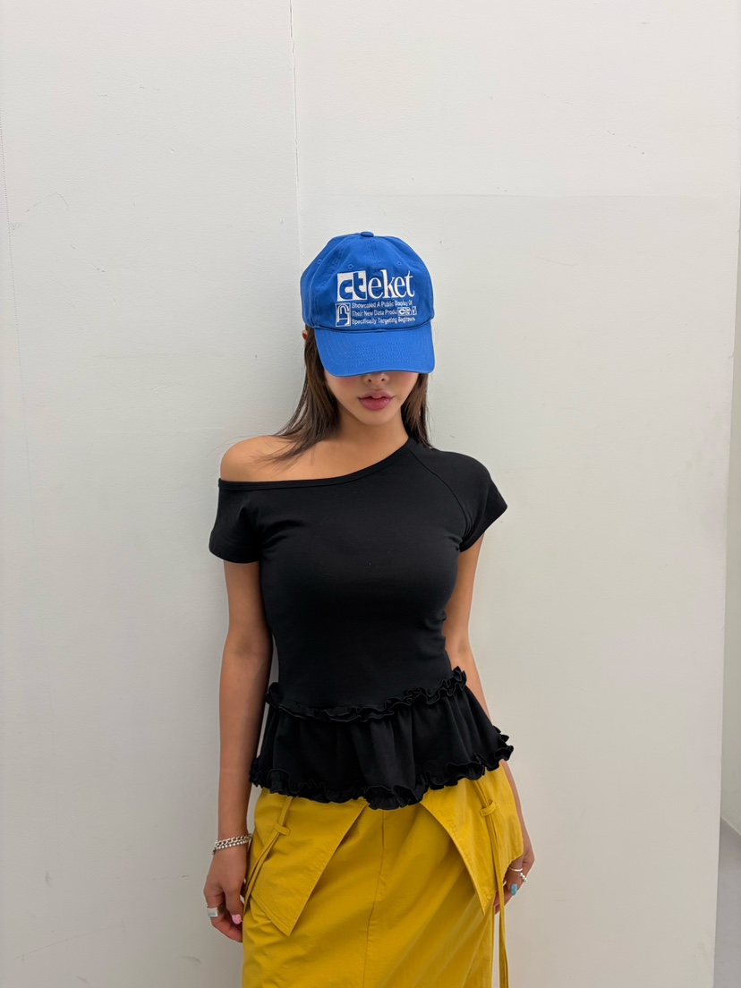 CUCUMBER韓國東大門直郵女士新款熱賣時尚26夏季T恤不對稱CUCUMBERT恤