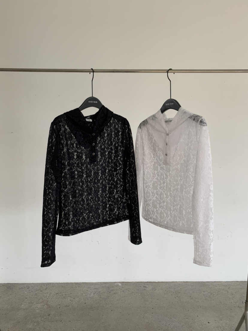 OVER NEAR韓國直郵女士新品人氣休閑26夏季熱賣長袖T恤蕾絲OVER NEAR長袖T恤