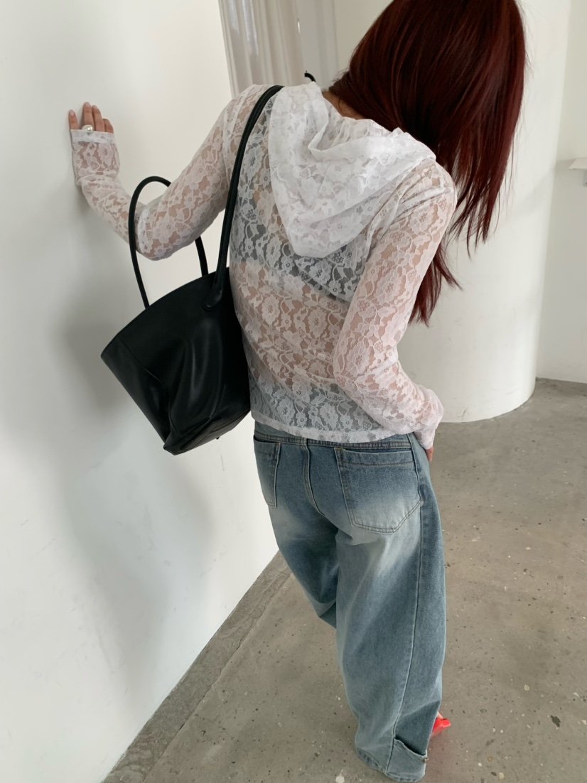 OVER NEAR韓國直郵女士新品人氣休閑26夏季熱賣長袖T恤蕾絲OVER NEAR長袖T恤