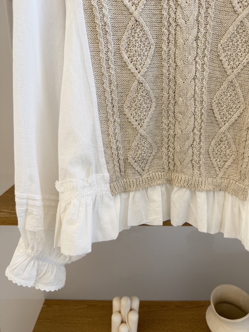 LAUNDRY韓國東大門直郵女裝新款26春夏26夏季針織衫荷葉邊LAUNDRY針織衫