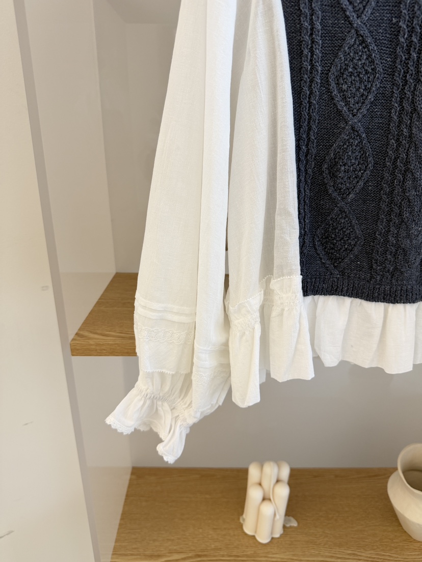 LAUNDRY韓國東大門直郵女裝新款26春夏26夏季針織衫荷葉邊LAUNDRY針織衫