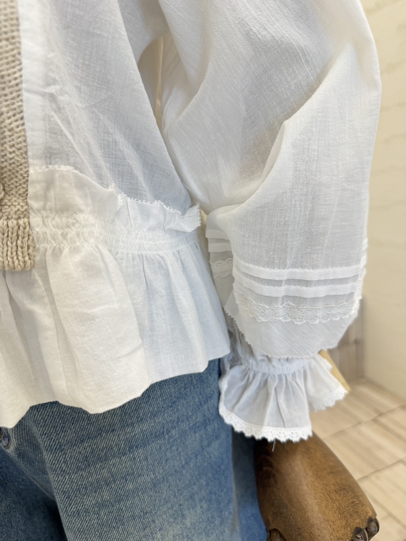 LAUNDRY韓國東大門直郵女裝新款26春夏26夏季針織衫荷葉邊LAUNDRY針織衫