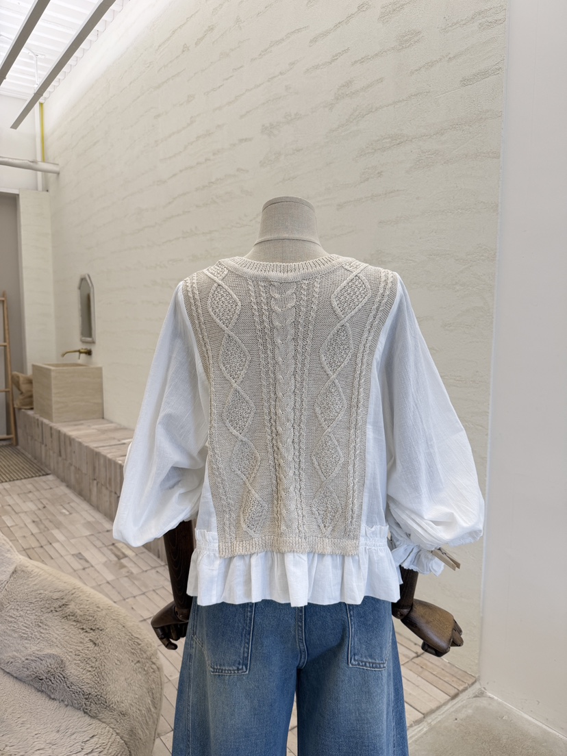 LAUNDRY韓國東大門直郵女裝新款26春夏26夏季針織衫荷葉邊LAUNDRY針織衫