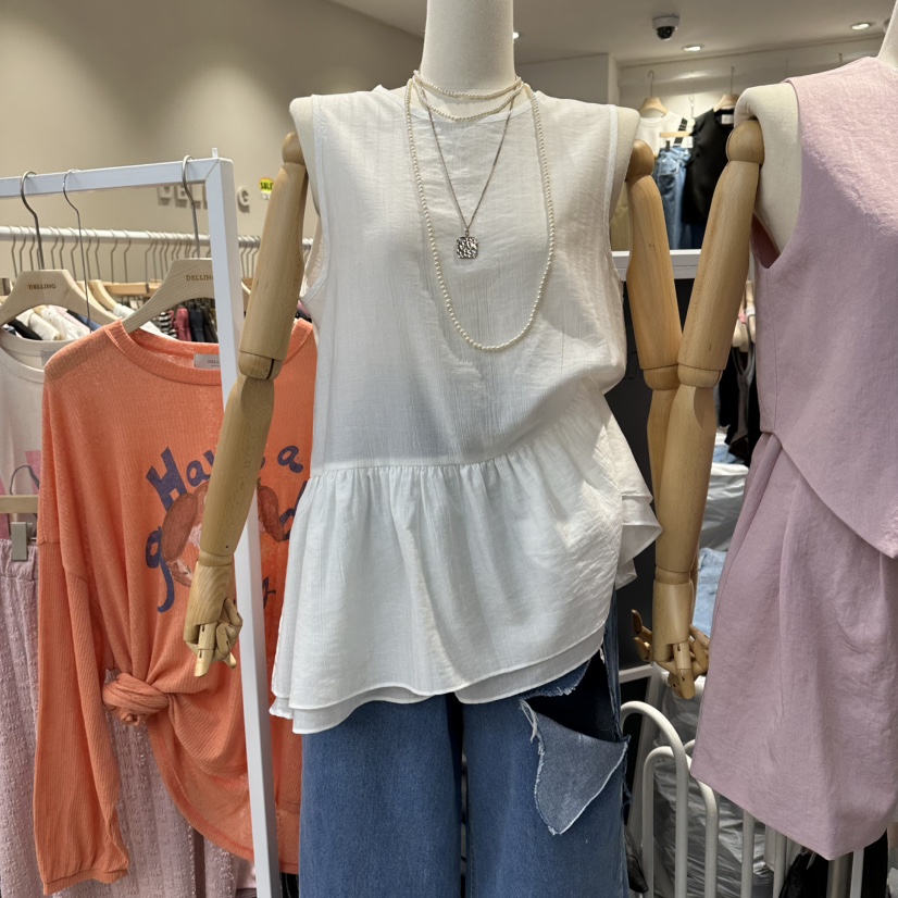 DELLING韓國直郵女士新品時尚熱賣26夏季吊帶背心不含項鏈DELLING吊帶/背心圖色1