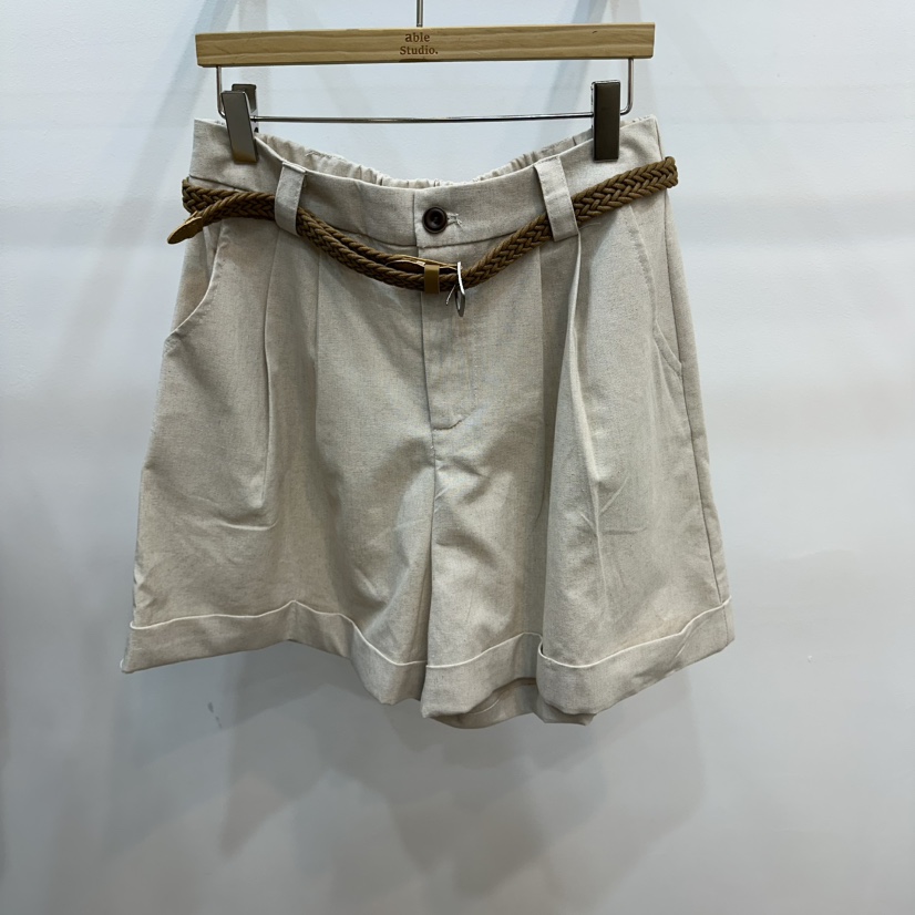 ABLESTUDIO東大門實拍韓國女裝新款職業人氣熱賣短褲含腰帶ABLESTUDIO短褲圖色1