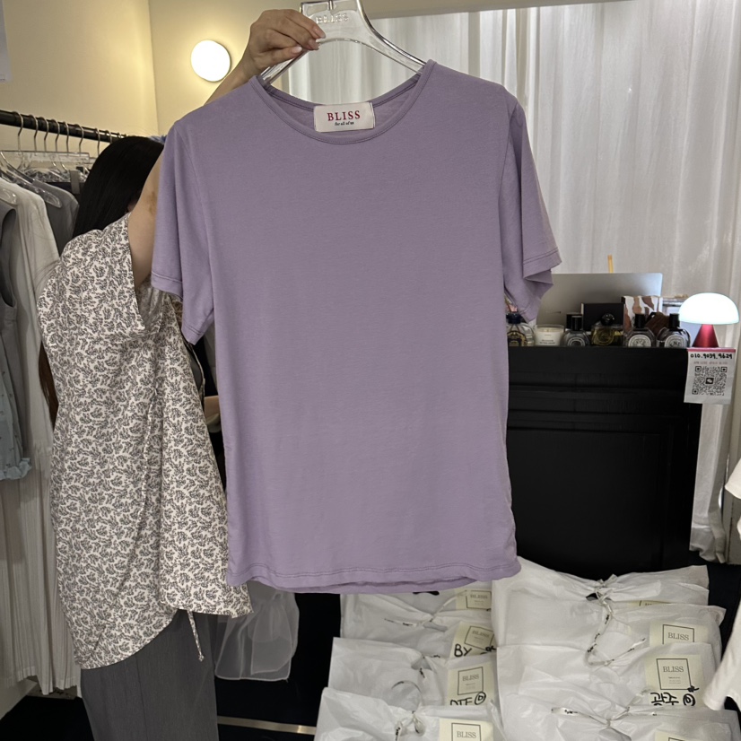 BLISS韓國代購女士新品休閑職業熱賣26夏季26春夏推薦T恤BLISST恤圖色2