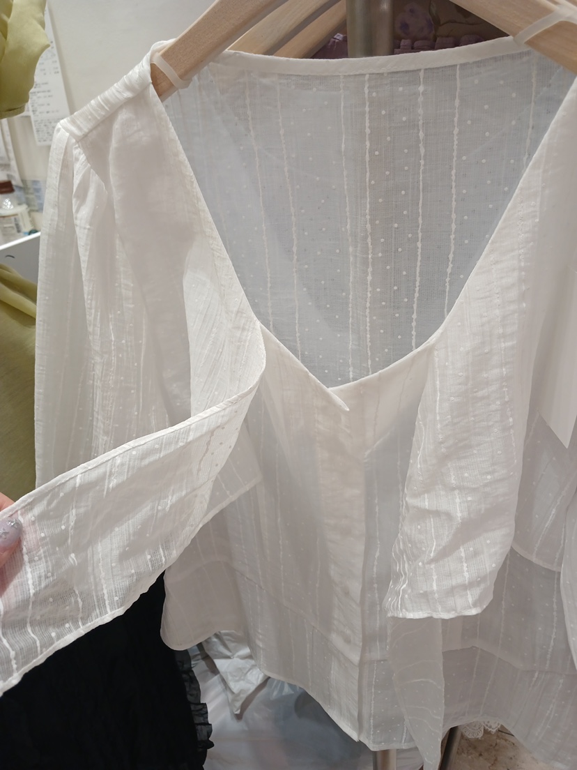 BLOWING韓國直郵實拍女士新款職業人氣休閑襯衫蕾絲衫絲帶BLOWING襯衫/蕾絲衫