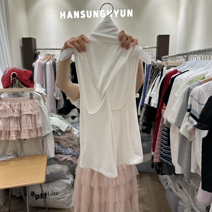 HANSUNGHYUN韓國代購女裝新款26春夏吊帶背心麻花針織棉質HANSUNGHYUN吊帶/背心