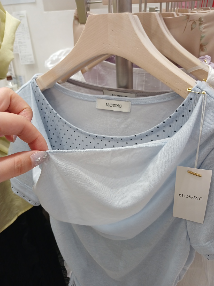BLOWING韓國直郵女裝新品時尚職業推薦人氣26春夏T恤假兩件BLOWINGT恤